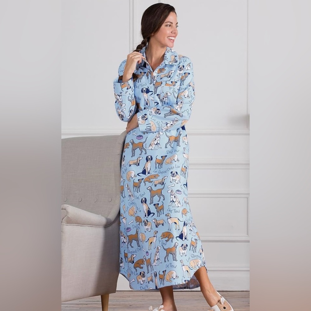 Women's Blue Animal Print Nightgown